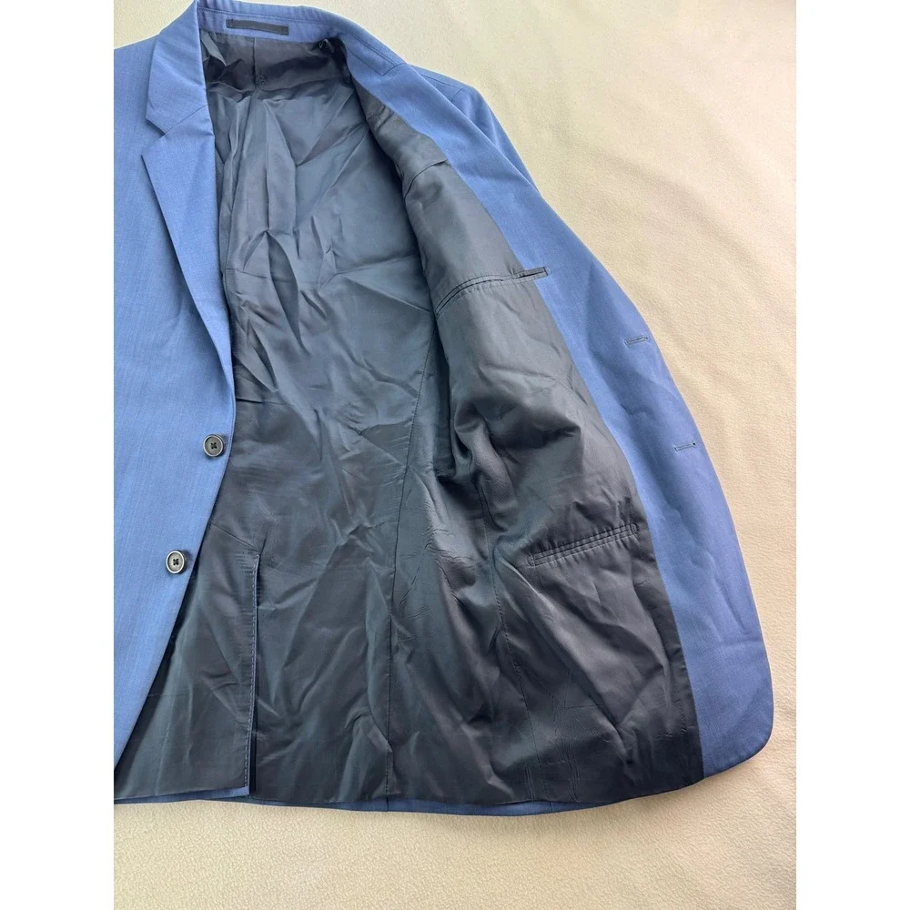 Theory Chambers New Tailor 2 Blue Wool Blend Suit Blazer Jacket Mens Size 38R - Picture 3 of 16